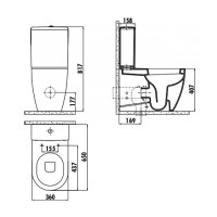 Унитаз биде Creavit Free FE360-00CB00E-0000 Белый без бачка и сиденья
