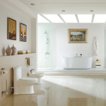 Унитаз компакт CeramaLux Lux Classic 2041 с бачком и сиденьем Микролифт