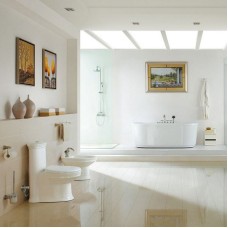 Унитаз компакт CeramaLux Lux Classic 2041 с бачком и сиденьем Микролифт