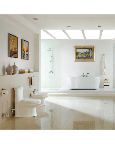 Унитаз компакт CeramaLux Lux Classic 2041 с бачком и сиденьем Микролифт