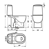 Унитаз-компакт Sanita Luxe Best Color Green SL DM BSTSLCC09130522 с бачком и сиденьем Микролифт