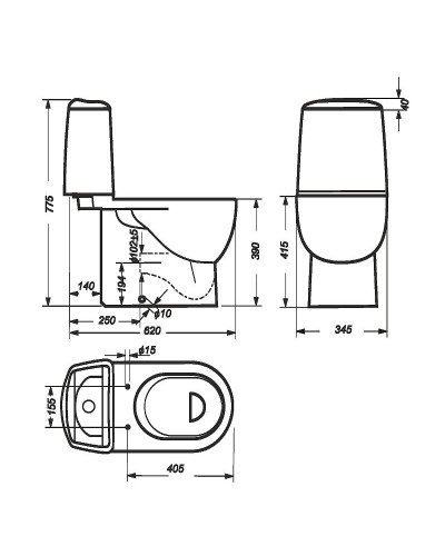 Унитаз-компакт Sanita Luxe Best Color Green SL DM BSTSLCC09130522 с бачком и сиденьем Микролифт