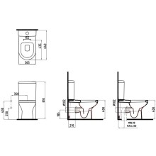 Унитаз-компакт безободковый с функцией биде с сиденьем микролифт Bien Venus VNKD064N1VP1W5SZ0