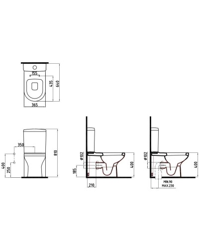 Унитаз-компакт безободковый с функцией биде с сиденьем микролифт Bien Venus VNKD064N1VP1W5SZ0