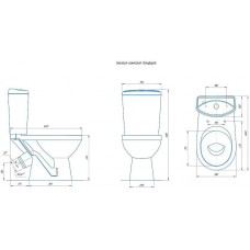 Унитаз компакт Rosa Комфорт 4620008191010 Коричневый декор с бачком и сиденьем