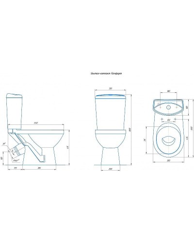 Унитаз компакт Rosa Комфорт 4620008191010 Коричневый декор с бачком и сиденьем