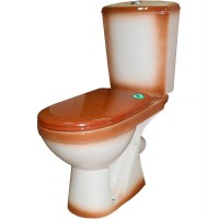 Унитаз компакт Rosa Комфорт 4620008191010 Коричневый декор с бачком и сиденьем