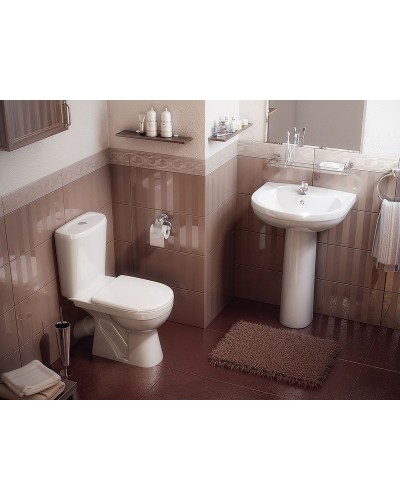 Унитаз компакт Rosa Комфорт Люкс 4620008196329 Белый с бачком и сиденьем Микролифт