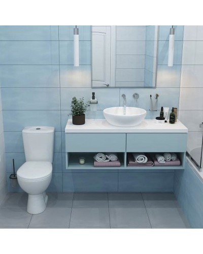 Унитаз компакт Rosa Нео 4610119203740 Белый с бачком и сиденьем Микролифт