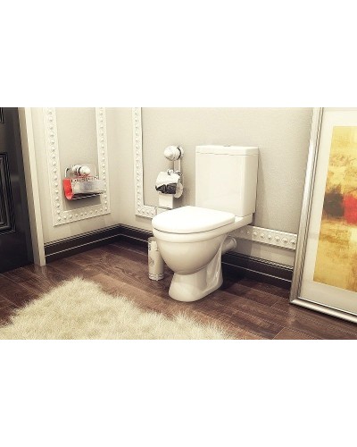 Унитаз компакт Rosa Неро Люкс 4620008196022 Белый с бачком и сиденьем Микролифт