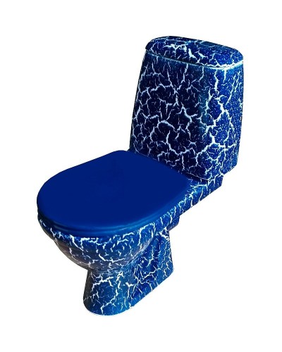 Унитаз компакт Rosa Премьер 4640021064689 Синий кракелюр с бачком и сиденьем