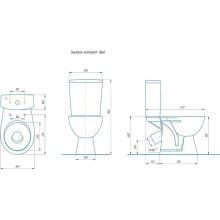 Унитаз компакт Rosa Уют 4630055558766 Черный декор с бачком и сиденьем