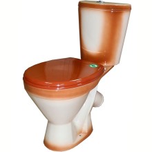 Унитаз компакт Rosa Элегант 4620008195681 Коричневый декор с бачком и сиденьем