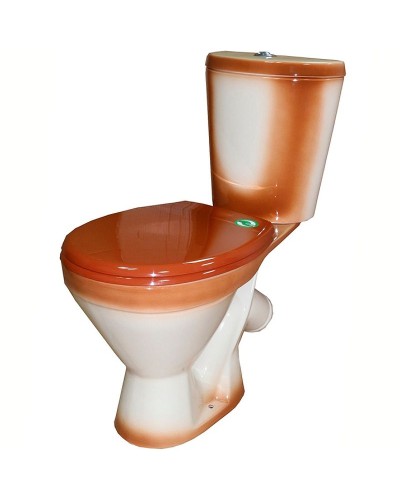 Унитаз компакт Rosa Элегант 4620008195681 Коричневый декор с бачком и сиденьем