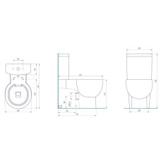 Унитаз-компакт безободковый с сиденьем микролифт Kirovit Олимп