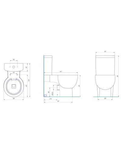 Унитаз-компакт безободковый с сиденьем микролифт Kirovit Олимп