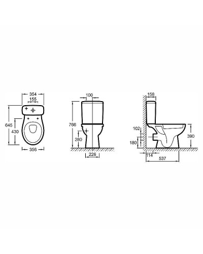 Унитаз компакт Jacob Delafon New Patio UJD102RU-00 без бачка и сиденья