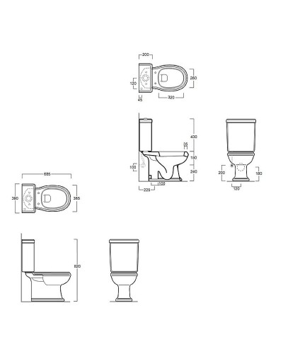 Унитаз компакт Simas Arcade AR821bi без бачка и сиденья
