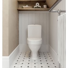 Унитаз компакт Santeri Вест 1.P201.8.S00.00B.F с бачком и сиденьем