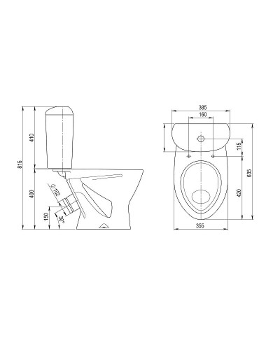 Унитаз компакт Santeri Версия 1.P401.5.S00.00B.F с бачком и сиденьем