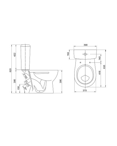 Унитаз компакт Santeri Орион 1.P400.8.S00.00B.F с бачком и сиденьем