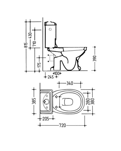 Унитаз компакт Migliore Gianeta 20928 без бачка и сиденья
