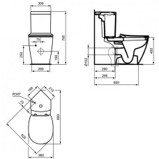 Унитаз компакт Ideal Standard Connect E803601 без бачка и сиденья