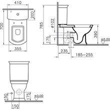 Унитаз компакт Vitra Serenada 9722B003-7204 с бачком и сиденьем