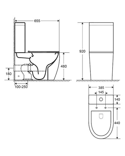 Унитаз компакт Cerutti SPA Bella CT8709 с бачком и сиденьем Микролифт