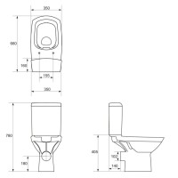 Унитаз-компакт безободковый с сиденьем микролифт Cersanit Carina KO-CAR011-3/5-COn-S-DL