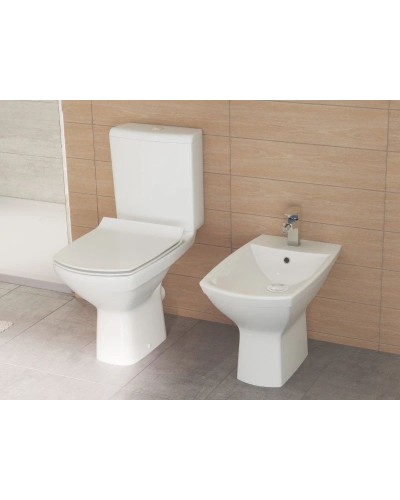 Унитаз-компакт безободковый с сиденьем микролифт Cersanit Carina KO-CAR011-3/5-COn-S-DL