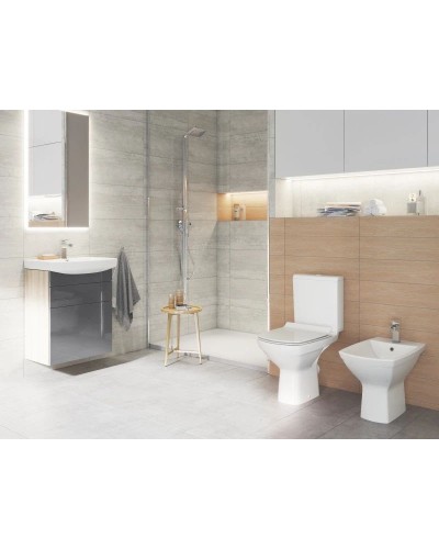 Унитаз-компакт безободковый с сиденьем микролифт Cersanit Carina KO-CAR011-3/5-COn-S-DL