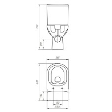 Унитаз-компакт безободковый с сиденьем микролифт Cersanit City KO-CIT011-3/5-COn-S-DL