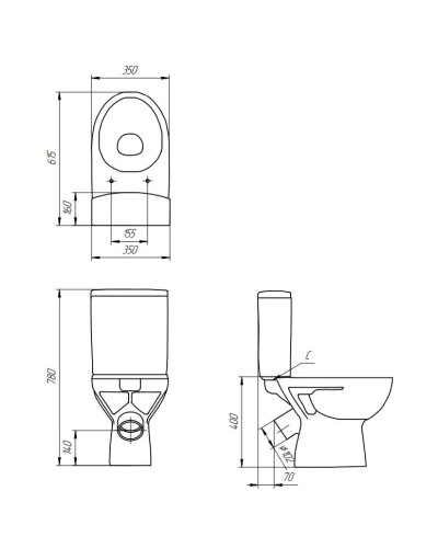 Унитаз-компакт с сиденьем микролифт Cersanit Geo KO-GEO031-3/6-DL
