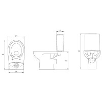 Унитаз-компакт безободковый с сиденьем микролифт Cersanit Nature KO-NTR011-3/5-COn-DL