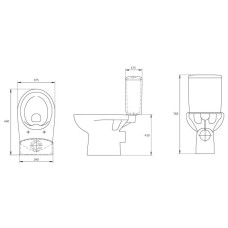 Унитаз-компакт безободковый с сиденьем микролифт Cersanit Nature KO-NTR011-3/5-COn-DL