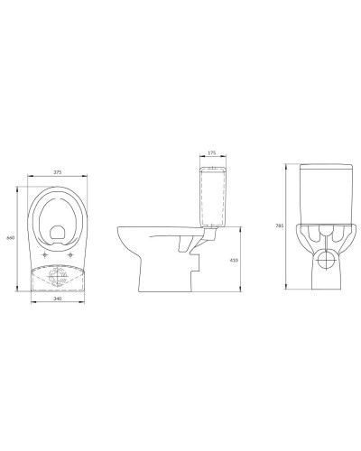 Унитаз-компакт безободковый с сиденьем микролифт Cersanit Nature KO-NTR011-3/5-COn-DL