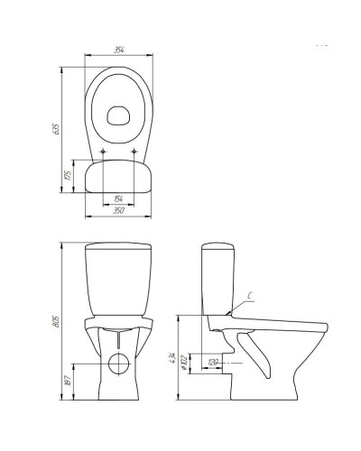 Унитаз-компакт с сиденьем микролифт Cersanit Trento KO-TR011-3/6-PL