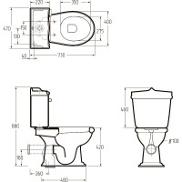 Унитаз компакт Migliore Impero 20799 без бачка и сиденья