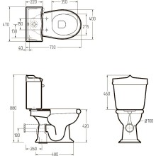 Унитаз компакт Migliore Impero 20799 без бачка и сиденья