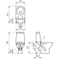 Унитаз-компакт с сиденьем микролифт Cersanit Granta KO-GRA031-3/6-DL-n-w
