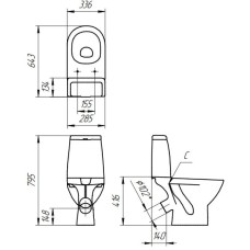 Унитаз-компакт с сиденьем микролифт Cersanit Granta KO-GRA031-3/6-DL-n-w