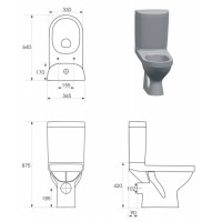 Унитаз-компакт с сиденьем микролифт Cersanit Kristal KO-KRI011-3/6-DL-w