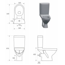 Унитаз-компакт с сиденьем микролифт Cersanit Kristal KO-KRI011-3/6-DL-w
