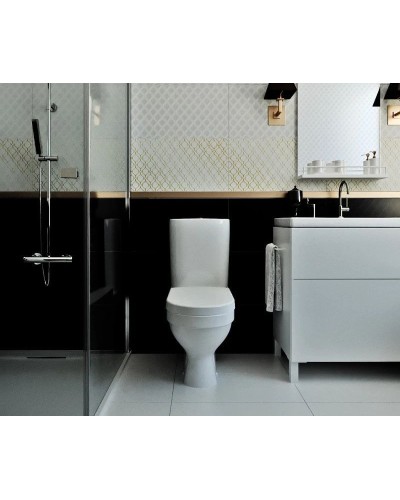 Унитаз-компакт с сиденьем микролифт Cersanit Kristal KO-KRI011-3/6-DL-w