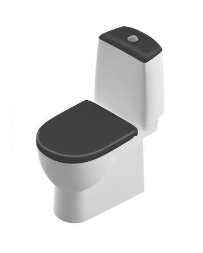 Унитаз Sanita Luxe Best Luxe SL DM Black BSTSLCC06100522 Белый с бачком и черным сиденьем Микролифт