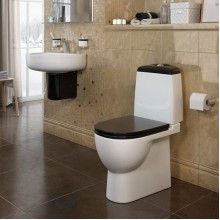 Унитаз Sanita Luxe Best Luxe SL DM Black BSTSLCC06100522 Белый с бачком и черным сиденьем Микролифт