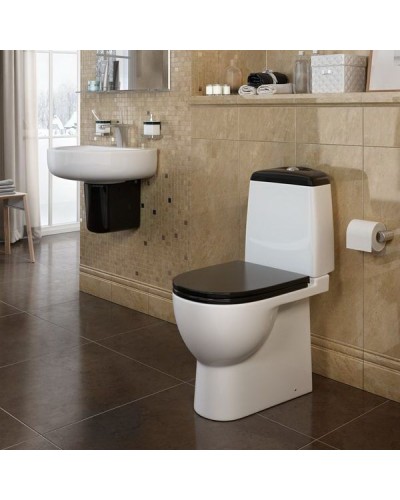 Унитаз Sanita Luxe Best Luxe SL DM Black BSTSLCC06100522 Белый с бачком и черным сиденьем Микролифт