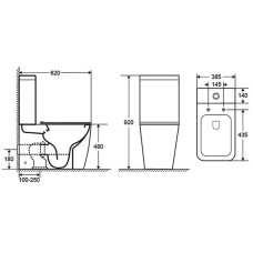 Унитаз компакт CeramaLux 1288A с бачком и сиденьем Микролифт