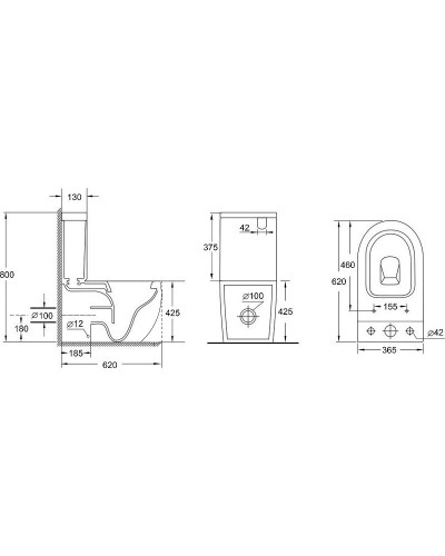 Унитаз компакт Aquanet Cetus 2.0 Rimless 257419 с бачком и сиденьем Микролифт